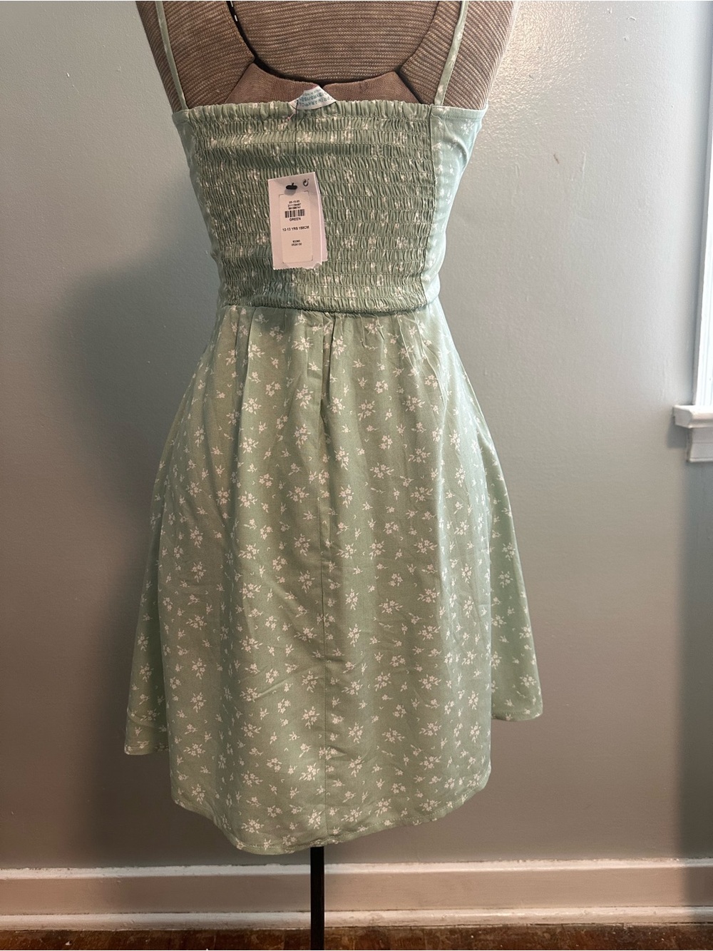 Primark Sage Green Floral Midi Dress 12/13 years - Picture 2 of 4